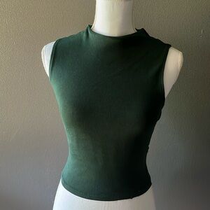 Cropped high neck tank